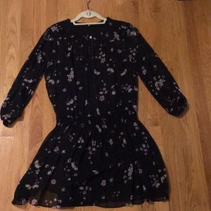 Club Monaco Floral Sheer Dress with Slip
